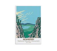 Plaques en métal vintage Newberry National Volcanic Monument Idéal pour pub, hangar, bar, bureau, caverne d'homme, maison, chambre, salle à manger, cuisine, cadeau 20 x 30 cm