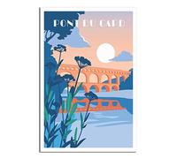 Plaques en métal vintage Pont du Gard France Idéal pour pub, hangar, bar, bureau, caverne d'homme, maison, chambre, salle à manger, cuisine, cadeau 20 x 30 cm