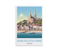 Plaques en métal vintage Sables d'Olonne, France, accessoires muraux vintage, pour la maison, la cuisine, le club, le bar, 30 x 40 cm