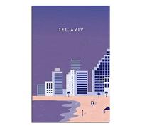Plaques en métal vintage Tel Aviv Israël Plage Idéal pour pub, abri de jardin, bar, bureau, caverne d'homme, maison, chambre, salle à manger, cuisine 15 x 30 cm