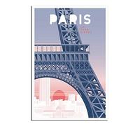 Plaques en métal vintage Tour Eiffel Paris France Idéal pour pub, hangar, bar, bureau, caverne d'homme, maison, chambre, salle à manger, cuisine, cadeau 30 x 30 cm