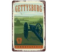 Plaques en tôle humoristiques Gettysburg Pennsylvanie Voyage Plaques en tôle rétro Bar Pub Diner Café Maison Salle de bain et chambre Art 30 * 30CM