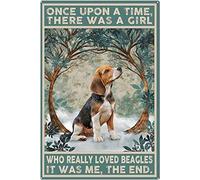 Plaques Il Était Une Fois Une Fille Qui Aimait Vraiment Les Beagles. C'Était Moi. La Fin Plaque Métallique Vintage Signalisation Pour Pub Salon Salle De Bain Café M