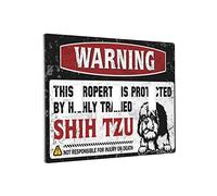 Plaques lumineuses pour interrupteur décoratif Avertissement Cette propriété est protégée par un interrupteur Shih Tzu hautement qualifié Plaque murale décorative 3 interrupteurs