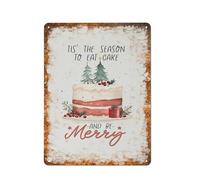Plaques Métalliques C'Est Ma Saison Pour Manger Du Gâteau Et Être Joyeux Noël Plaque Métal Rétro Panneau Pour Toilettes Maison Garage Cuisine M