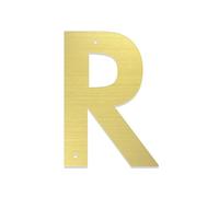 Plaques Métalliques De Couleur Dorée En Acier Inoxydable, 1 Pièce, Décoration Porte Murale Maison Familiale, Numéro, Boîte Aux Lettres, Rue Métal(R,5inch)