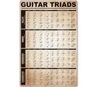 Plaques métalliques en métal représentant des triades de guitare, affiches rétro, informations sur les connaissances, vulgarisation scientifique, tableaux éducatifs, plaques murales décoratives pour