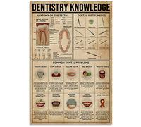 Plaques métalliques en métal sur l'anatomie des dents, affiche rétro, informations scientifiques, tableaux éducatifs, décoration murale pour la maison, la salle de classe, le bureau, 30,5 x 45,7 cm