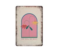 Plaques Métalliques Nous Irons Bien Encouragement Aux Fleurs Aux Couleurs Vives Plaques Drôles Panneaux Pour Garage Salon Ferme Chambre M