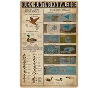 Plaques métalliques sur la chasse au canard, informations sur l'anatomie du canard, affiche rétro, sciences populaires, tableaux éducatifs, plaques murales, décoration pour la maison, la salle de cla
