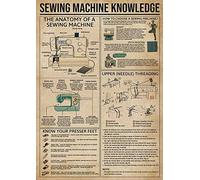 Plaques métalliques sur les connaissances en machine à coudre, comment choisir une machine à coudre, affiches, guide d'étude de couture, plaques, atelier de couture, bureau, décoration murale, 30,5