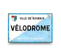 Plaques Métalliques Vintage Cyclisme - Montées Légendaires d’Europe | 30x20cm Décoration Murale Rétro | Alpes, Flandres, Italie & Classics Européennes (Roubaix Vélodrome)