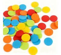 Plaques Multicolores Mathématiques - 100 Disques Plastique Rouge et Bleu, Réutilisables et Durables, Outil Visuel pour Apprentissage, Maison, Bureau et Ateliers, 2,5 cm