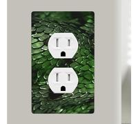 Plaques murales 1 gang Green Snake - Incassables - 11,4 x 7 cm - En polycarbonate - Double sortie - Pour cuisine, maison, chambre d'enfant