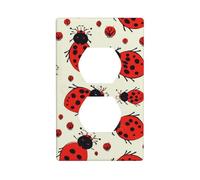 Plaques murales Coccinelle rouge 1 gang Duplex Interrupteur Plaque murale électrique Couvertures de prise de courant décoratives pour décoration d'intérieur
