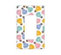 Plaques murales colorées pour ampoule - Plaques murales 1 gang - Taille standard - 11,2 x 6,9 cm - Couvercle décoratif pour interrupteur - Couvercles de sortie - Polycarbonate thermoplastique