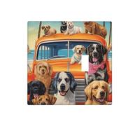 Plaques murales décoratives en forme de chien pour interrupteur à 2 interrupteurs - Plaque d'interrupteur électrique en thermoplastique - Vis incluses