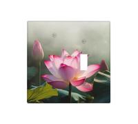 Plaques murales décoratives en forme de fleur - 2 interrupteurs - Plaque d'interrupteur électrique en thermoplastique - Vis incluses