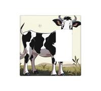 Plaques murales décoratives en forme de vache blanche et noire - 2 interrupteurs - Plaque de commutation électrique en thermoplastique pour appareil de décoration, vis incluses