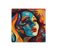 Plaques murales décoratives en forme de visage de femme abstrait coloré - 2 interrupteurs - Plaque de commutation électrique en thermoplastique - Vis incluses
