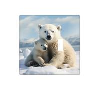 Plaques murales décoratives en forme d'ours polaire - 2 interrupteurs - Plaque de commutation électrique en thermoplastique - Vis incluses
