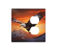 Plaques murales décoratives en thermoplastique pour interrupteur - Motif aigle volant au coucher du soleil - Vis incluses