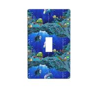Plaques murales décoratives graphiques avec motif poisson dauphi du monde sous-marin - Plaque murale pour interrupteur à bascule unique