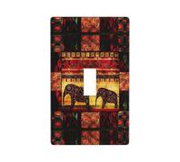 Plaques murales décoratives imprimées éléphant africain patchwork - Plaque murale simple pour interrupteur à bascule