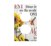 Plaques murales duplex décoratives pour prises électriques, taille standard 1 - 11,4 x 7 cm, plaque de protection murale Memories tournesol colibri, plaque de protection murale en polycarbonate