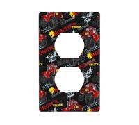 Plaques murales duplex décoratives pour prises électriques, taille standard 1 - 11,4 x 7 cm, plaque de protection murale Monster Truck, polycarbonate thermoplastique