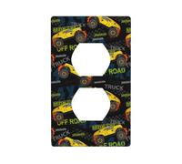 Plaques murales duplex décoratives pour prises électriques, taille standard 1 gang 11,4 x 7 cm, plaque de protection murale Monster Truck1, plaque de protection pour prise murale, polycarbonate