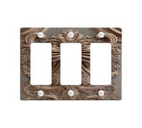 Plaques murales élégantes en bronze pour interrupteur - Design baroque vintage pour décoration d'intérieur - Plaques murales décoratives en thermoplastique - Taille standard - Plaque murale à 3