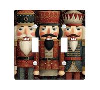 Plaques murales en thermoplastique pour interrupteur Casse-noisette, décoration festive rouge, double bascule de taille standard