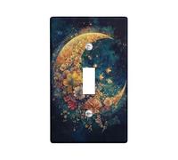 Plaques murales en thermoplastique pour interrupteur de lumière au clair de lune - Motif nuit enchantée - Pour décoration d'intérieur - Taille standard