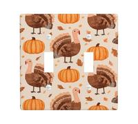 Plaques murales en thermoplastique pour interrupteur de Thanksgiving, décoration d'automne marron chaud pour la maison, plaques murales thermoplastique, taille standard à double bascule