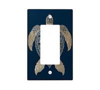 Plaques murales en thermoplastique pour interrupteur, décoration océanique côtière pour pièces inspirées de la plage, bleu marine, motif tortue de mer, taille standard