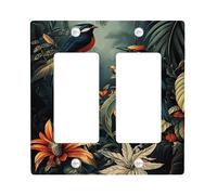 Plaques murales en thermoplastique pour interrupteur d'interrupteur, décoration de forêt tropicale verte vive pour décoration d'intérieur, plaques murales en thermoplastique, taille standard double
