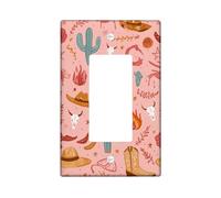 Plaques murales en thermoplastique pour interrupteur en forme de chapeau de cowboy du sud-ouest - Cactus du désert de pêche pour décoration d'intérieur rustique, plaques murales thermoplastiques