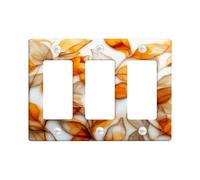 Plaques murales en thermoplastique pour interrupteur, feuilles d'automne, feuillage d'automne orange chaud pour décoration d'intérieur, plaques murales thermoplastique, plaque murale à 3 interrupteurs