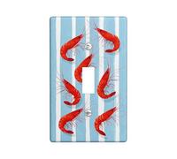 Plaques murales en thermoplastique pour interrupteur Motif crevettes côtières Bleu marine pour décoration de plage Taille standard