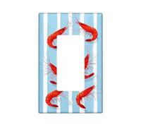 Plaques murales en thermoplastique pour interrupteur motif crevettes côtières - Motif nautique bleu - Pour décoration de plage - Taille standard