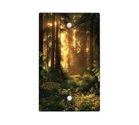 Plaques murales en thermoplastique pour interrupteur - Motif forêt - Scène naturelle verte pour décoration d'intérieur - Plaque de couverture vierge de taille standard