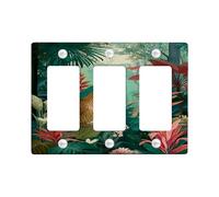 Plaques murales en thermoplastique pour interrupteur motif léopard de la jungle - Motif animal tropical marron - Pour décoration d'intérieur - Taille standard