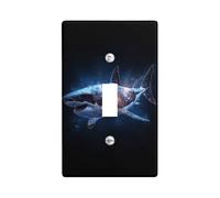Plaques murales en thermoplastique pour interrupteur motif requin galactique - Thème océan cosmique - Pour décoration de chambre - Taille standard