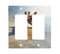 Plaques murales en thermoplastique pour interrupteur Yorkshire Terrier, motif chien ludique pour décoration d'intérieur, plaques murales en thermoplastique, taille standard, double bascule
