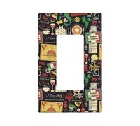 Plaques murales italiennes à motif timbre, plaques murales 1 gang de taille moyenne 12,7 x 7,6 cm, couvercle décoratif pour interrupteur, couvercle de sortie, en polycarbonate thermoplastique