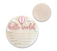 Plaques murales pour chambre d ' enfant avec détails de naissance personnalisables, panneau d ' annonce de nouveau-né non toxique et sûr pour la décoration de la maison, Hello Worlds, panneau de