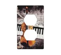 Plaques murales pour piano violon notes de musique 1 gang Duplex Plaque murale électrique Couvertures de prise de courant décoratives pour décoration d'intérieur