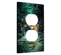 Plaques murales thermoplastiques pour interrupteur truite, motif poissons aquatiques pour les amoureux de la nature, plaques murales thermoplastique, prise duplex simple de taille standard