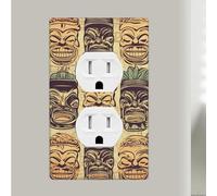 Plaques murales vintage Aloha Tiki à motif 1 gang - Incassables - 11,4 x 7 cm - En polycarbonate - Double sortie - Pour cuisine, maison, chambre d'enfant